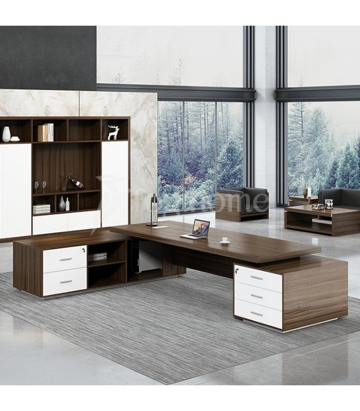 Bàn giám đốc BGD04.1 160x140 - Vân gỗ đậm