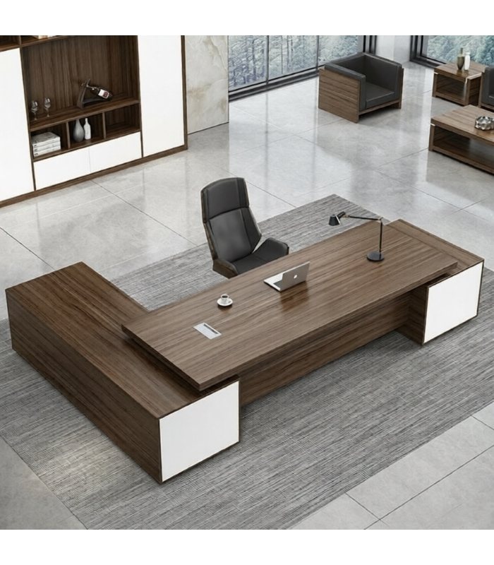 Bàn giám đốc BGD04.1 160x140 - Vân gỗ đậm