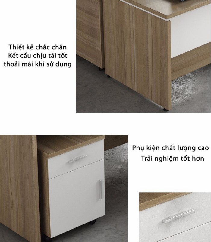 Bàn giám đốc BGD05.1 160x70 - Vân gỗ đậm