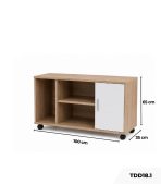 Tủ Phụ Di Động TDD18.1 100x35x65 - Vân gỗ đậm kết hợp Trắng