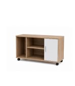 Tủ Phụ Di Động TDD18.1 100x35x65 - Vân gỗ đậm kết hợp Trắng