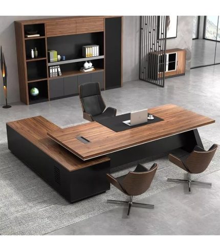 Bàn giám đốc BGD06.2 180x140 - Vân gỗ kết hợp Ghi