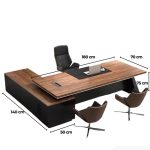 Bàn giám đốc BGD06.2 180x140 - Vân gỗ kết hợp Ghi