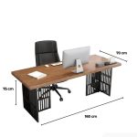 Bàn giám đốc BGD07.1 160x70 - Vân gỗ đậm