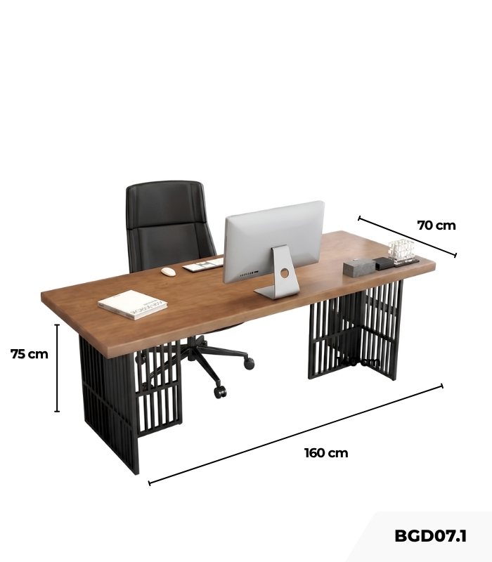 Bàn giám đốc BGD07.1 160x70 - Vân gỗ đậm