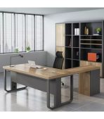 Bàn giám đốc BGD08.1 140x60 - Vân gỗ kết hợp Ghi