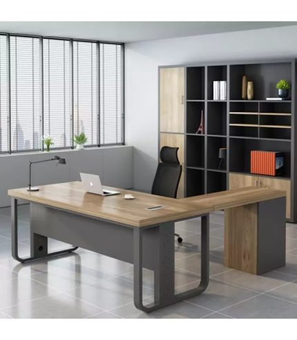 Bàn giám đốc BGD08.1 140x60 - Vân gỗ kết hợp Ghi