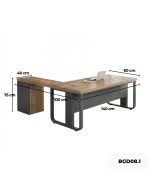 Bàn giám đốc BGD08.1 140x60 - Vân gỗ kết hợp Ghi