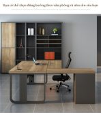 Bàn giám đốc BGD08.1 140x60 - Vân gỗ kết hợp Ghi