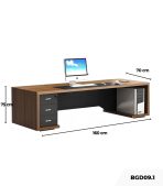 Bàn giám đốc BGD09.1 160x70 - Vân gỗ đậm