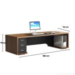 Bàn giám đốc BGD09.1 160x70 - Vân gỗ đậm