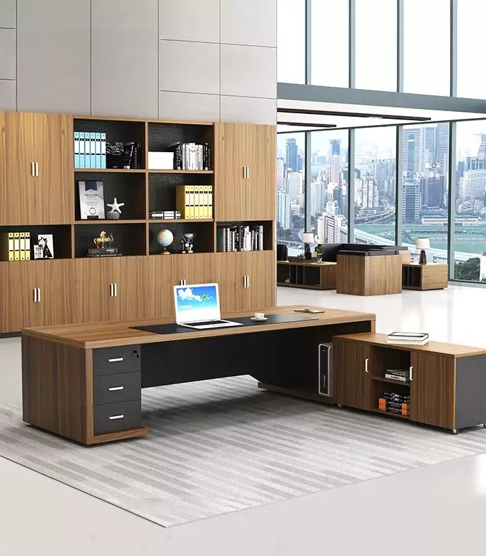Bàn giám đốc BGD09.1 160x70 - Vân gỗ đậm
