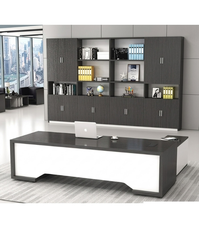 Bàn giám đốc BGD09.3 160x70 - Trắng kết hợp Đen