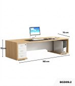 Bàn giám đốc BGD09.2 160x70 - Vân gỗ