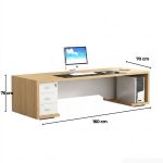 Bàn giám đốc BGD09.2 160x70 - Vân gỗ