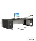 Bàn giám đốc BGD09.3 160x70 - Trắng kết hợp Đen