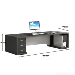 Bàn giám đốc BGD09.3 160x70 - Trắng kết hợp Đen