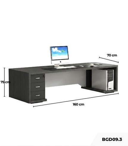 Bàn giám đốc BGD09.3 160x70 - Trắng kết hợp Đen