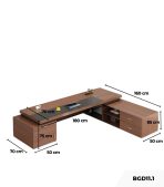 Bàn giám đốc BGD11.1 180x70 - Vân gỗ đậm