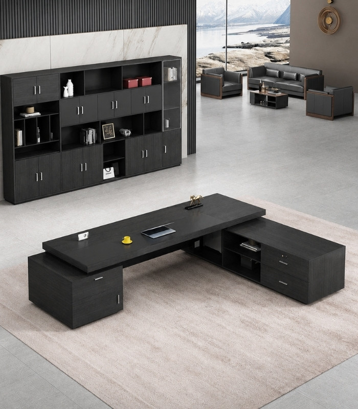 Bàn giám đốc BGD11.4 180x160 - Đen