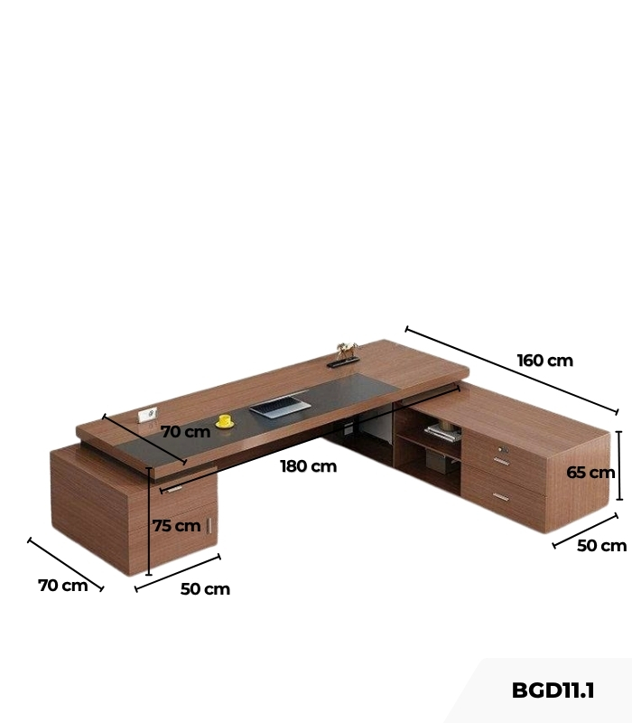 Bàn giám đốc BGD11.1 180x70 - Vân gỗ đậm