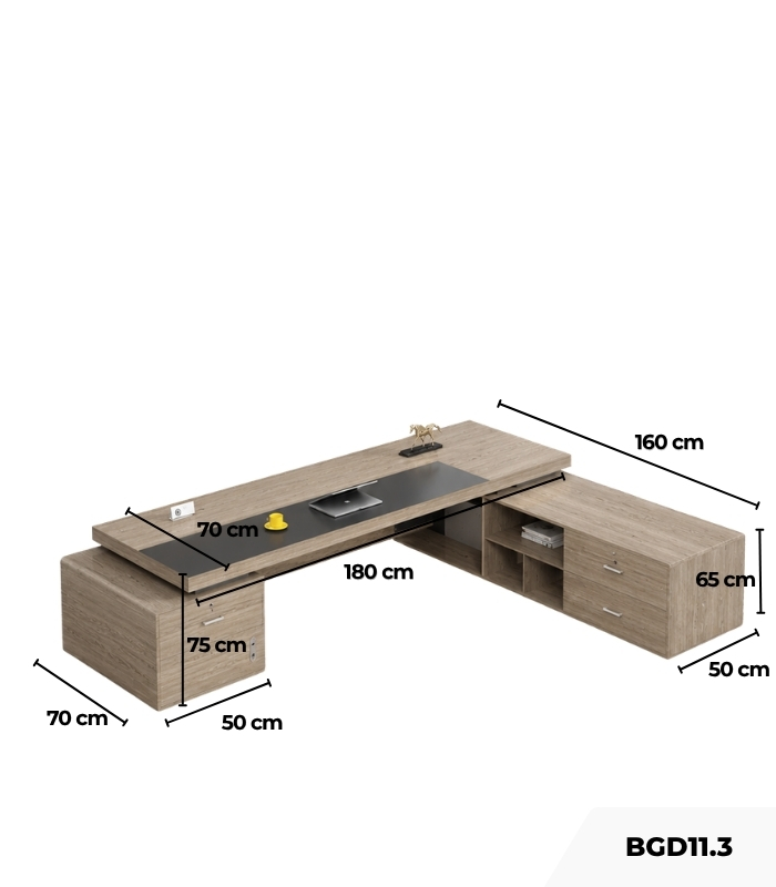 Bàn giám đốc BGD11.3 180x70 - Vân gỗ nhạt