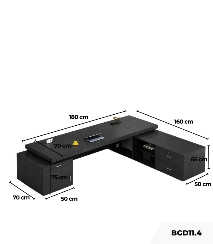 Bàn giám đốc BGD11.4 180x70 - Đen