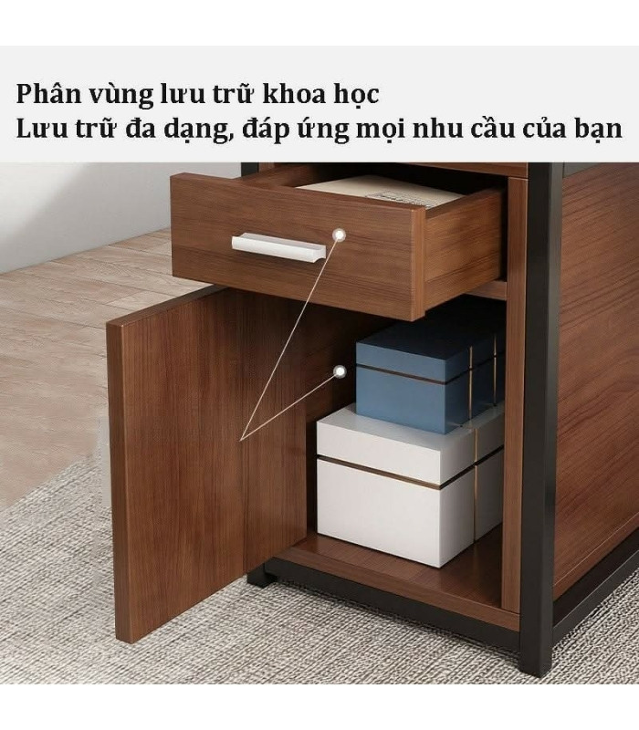 Bàn giám đốc BGD12.1 140x60 - Vân gỗ đậm