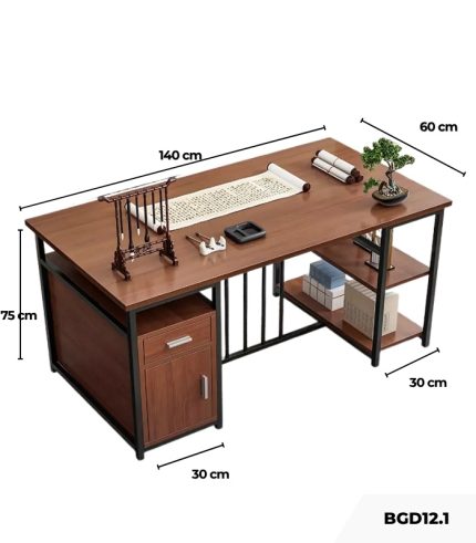 Bàn giám đốc BGD12.1 140x60 - Vân gỗ đậm
