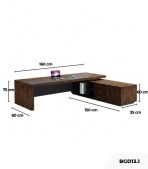 Bàn giám đốc BGD13.1 160x60 - Vân gỗ đậm