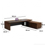 Bàn giám đốc BGD13.1 160x60 - Vân gỗ đậm