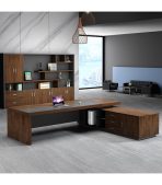 Bàn giám đốc BGD13.1 160x150 - Vân gỗ đậm