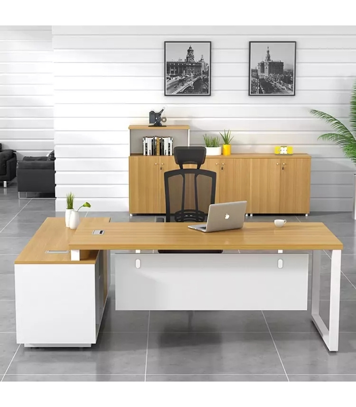 Bàn giám đốc BGD14.1 160x140 - Vân gỗ