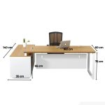 Bàn giám đốc BGD14.1 160x140 - Vân gỗ