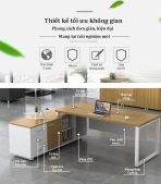 Bàn giám đốc BGD14.1 160x140 - Vân gỗ