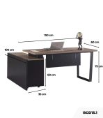 Bàn giám đốc BGD15.1 150x100 - Vân gỗ kết hợp Ghi