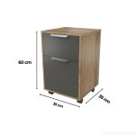 Tab di động 2 ngăn TDD25.1 35x35x60 - Vân gỗ