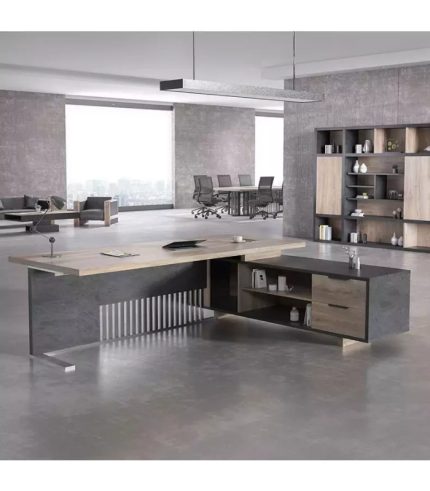 Bàn giám đốc BGD17.1 180x70 - Vân gỗ kết hợp Ghi