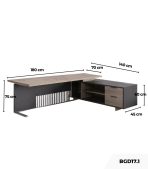 Bàn giám đốc BGD17.1 180x70 - Vân gỗ kết hợp Ghi