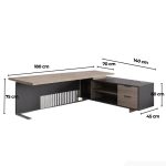 Bàn giám đốc BGD17.1 180x70 - Vân gỗ kết hợp Ghi