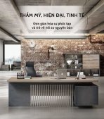 Bàn giám đốc BGD17.1 180x70 - Vân gỗ kết hợp Ghi
