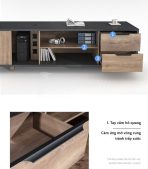 Bàn giám đốc BGD17.1 180x70 - Vân gỗ kết hợp Ghi