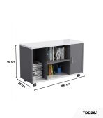 Tủ Phụ Di Động TDD26.1 100x25x60 - Trắng kết hợp Xám