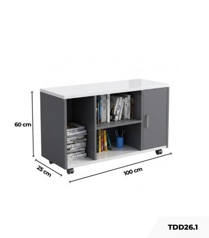 Tủ Phụ Di Động TDD26.1 100x25x60 - Trắng kết hợp Xám