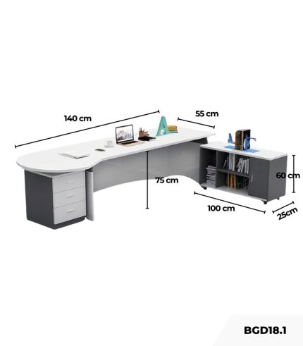 Bàn giám đốc BGD18.140x55 - Trắng