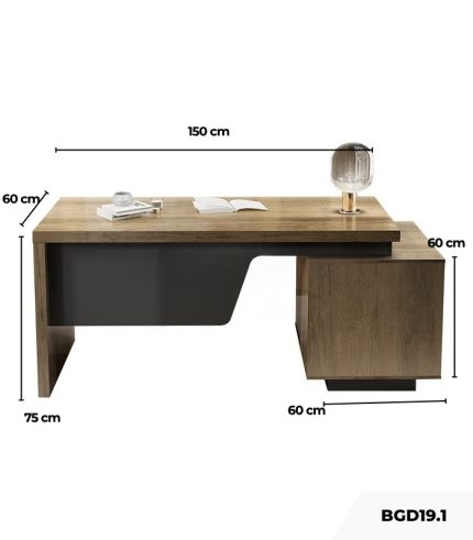Bàn giám đốc BGD19.1 150x60 - Vân gỗ đậm