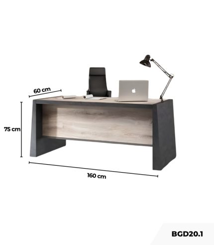 Bàn giám đốc BGD20.1 160x60 - Vân gỗ kết hợp Ghi