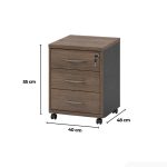Tab Di Động TDD21.2 40x48x55 - Vân gỗ nhạt kết hợp Ghi