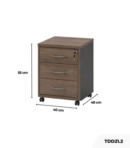 Tab Di Động TDD21.2 40x48x55 - Vân gỗ nhạt kết hợp Ghi