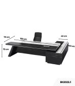 Bàn giám đốc BGD22.1 160x140 - Đen kết hợp Trắng